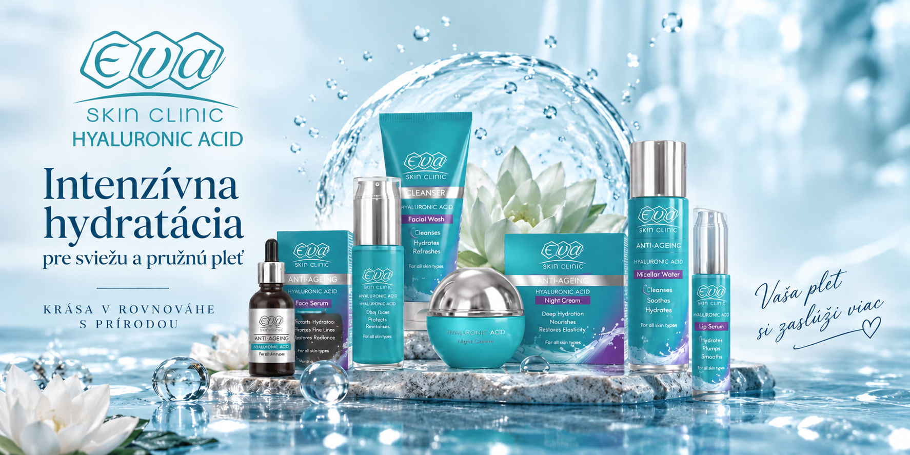 HYALURONIC ACID od Eva Cosmetics- hydratačná kolekcia s kyselinou hyalurónovou