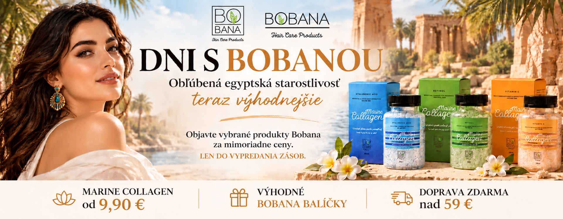 Dni s Bobanou – egyptská kozmetika Bobana, Marine Collagen od 9,90 €, výhodné Bobana balíčky a doprava zdarma nad 59 €